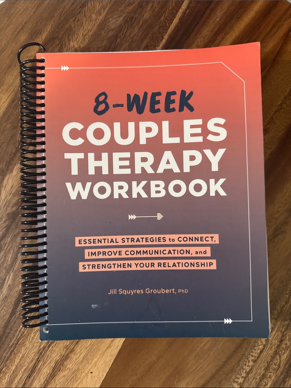 8-Week Couples Therapy Workbook - Red to Navy Gradient Cover